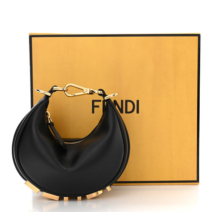 Fendi Vitello Grace Matte Nano Fendigraphy Hobo Charm Black 11 of 11