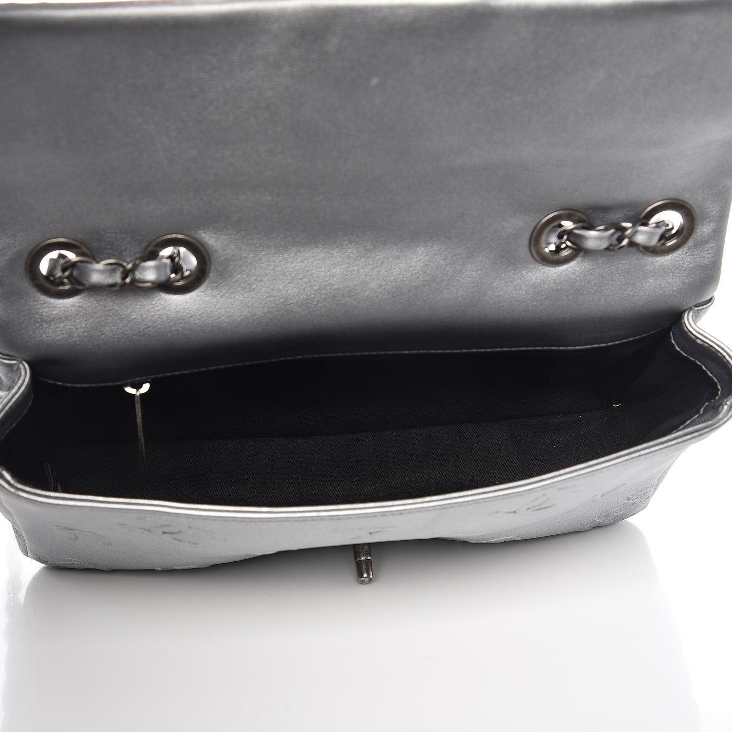 Chanel Metallic Lambskin Symbols Medium Single Flap Silver 5 of 7