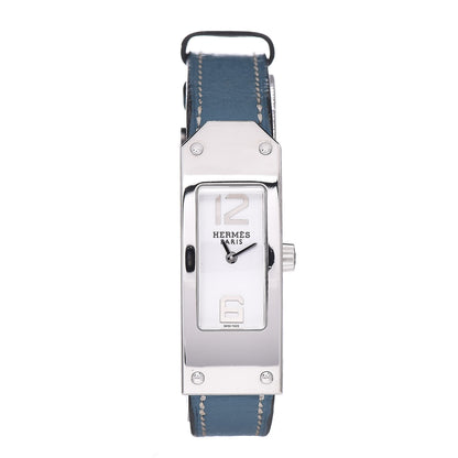 Hermes Stainless Steel Swift 15mm Kelly II Quartz Watch Blue Jean 1 of 9