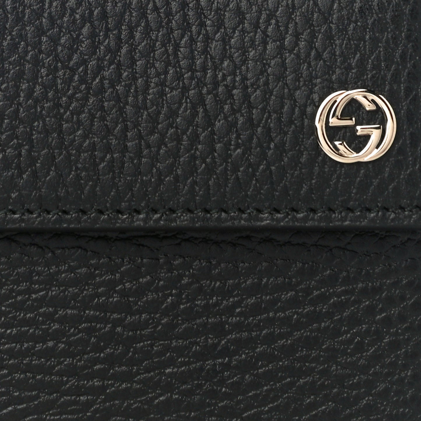 Dollar Calfskin Interlocking G French Wallet Black