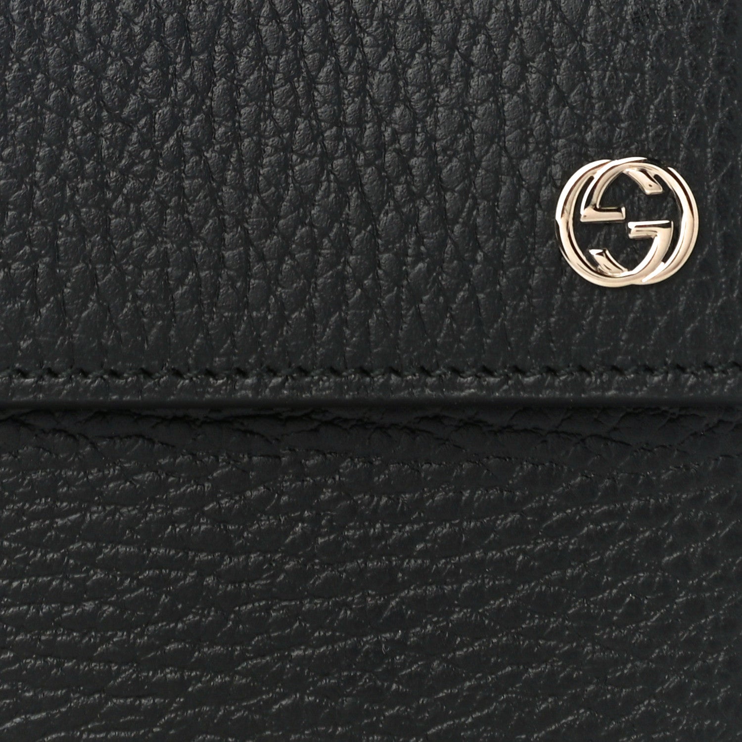 Gucci Dollar Calfskin Interlocking G French Wallet Black 8 of 11