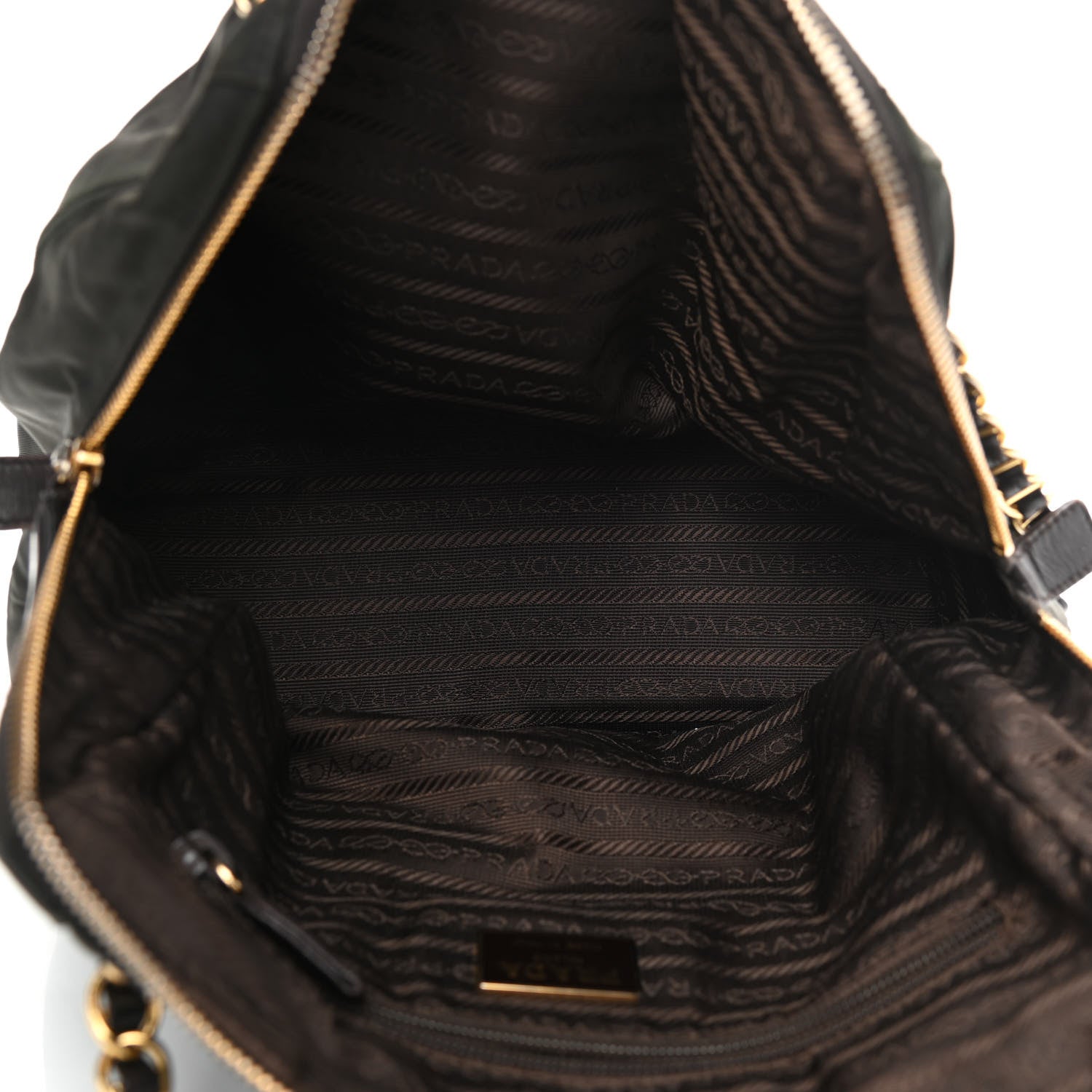 Prada Nylon Chain Shoulder Bag Ebano 4 of 9
