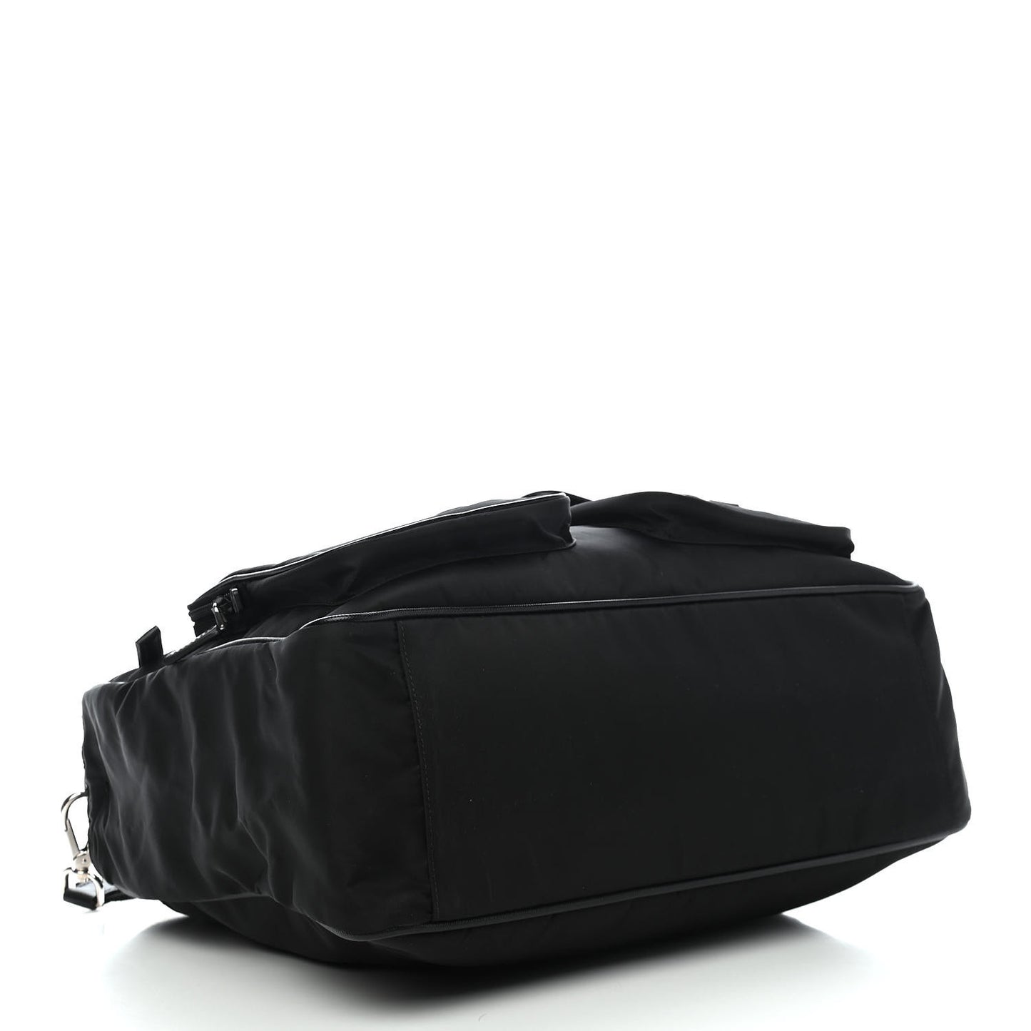 Nylon Saffiano Front Pocket Tote Black