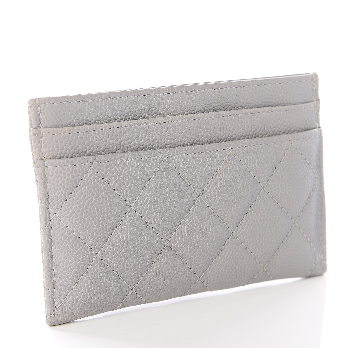 Caviar Quilted Boy Card Holder Grey