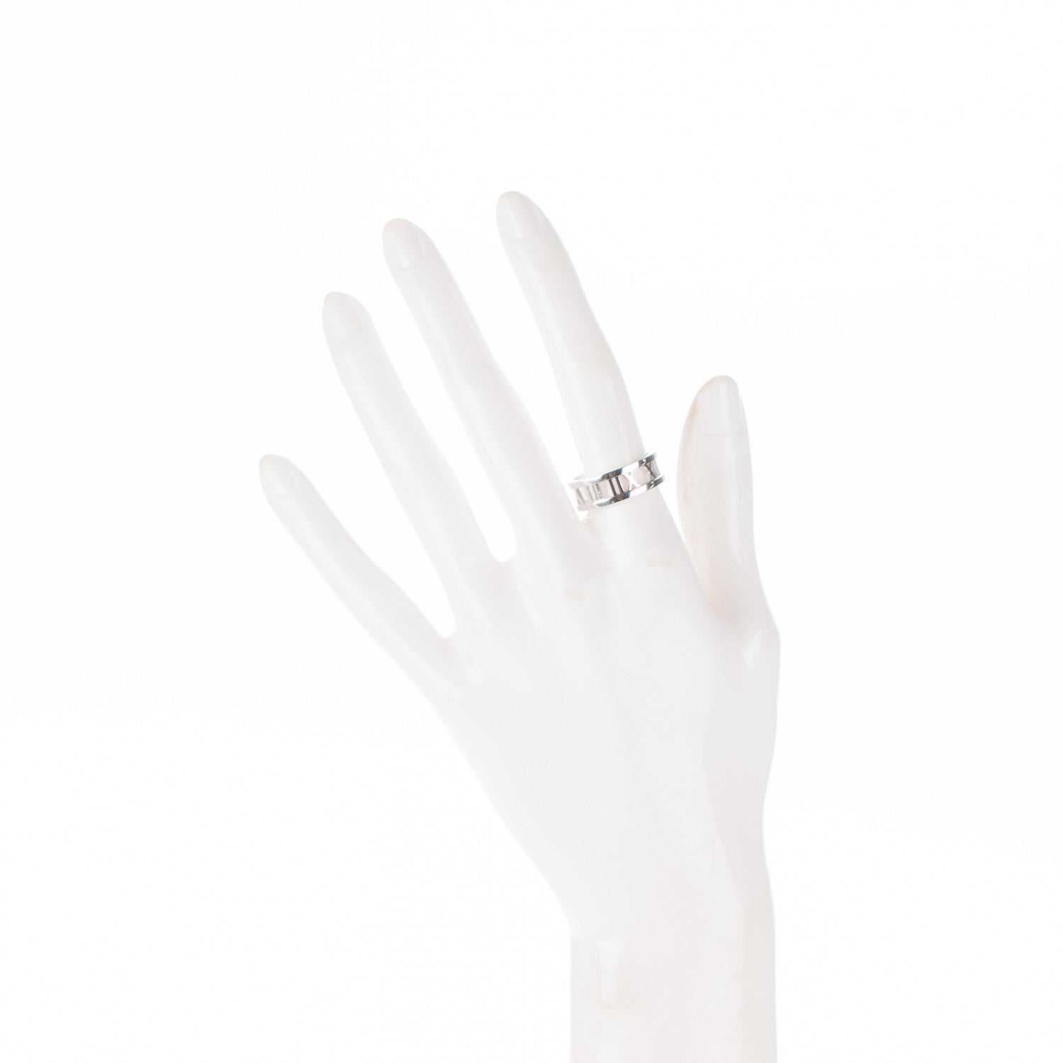 Tiffany 18K White Gold Atlas Open Ring 7.25 2 of 4