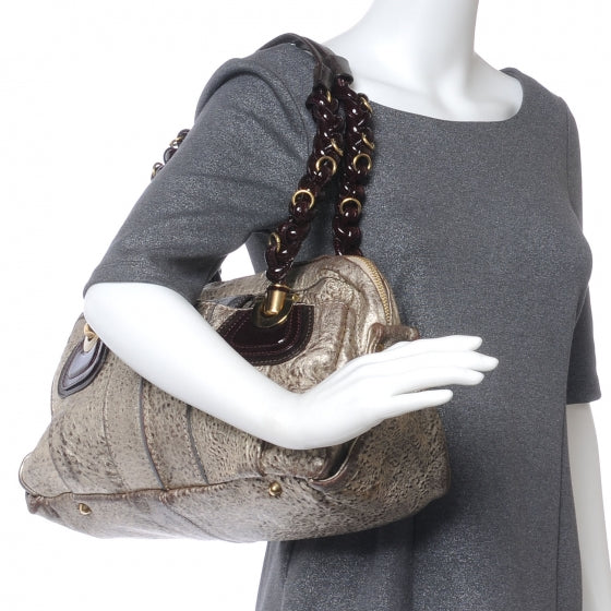 Leather Heloise Satchel Gold