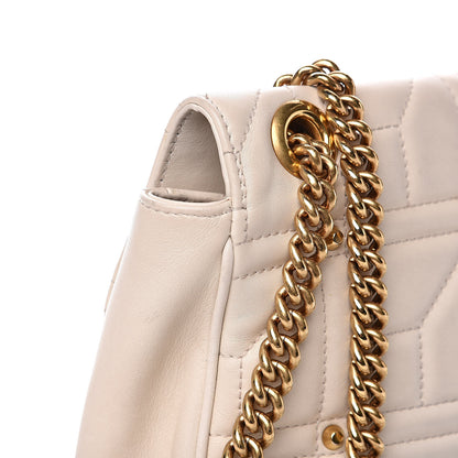 Gucci Calfskin Matelasse Studded Medium GG Marmont Shoulder Bag White 15 of 17