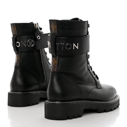 Louis Vuitton Calfskin Territory Flat Ranger Boots 38 Black 4 of 11