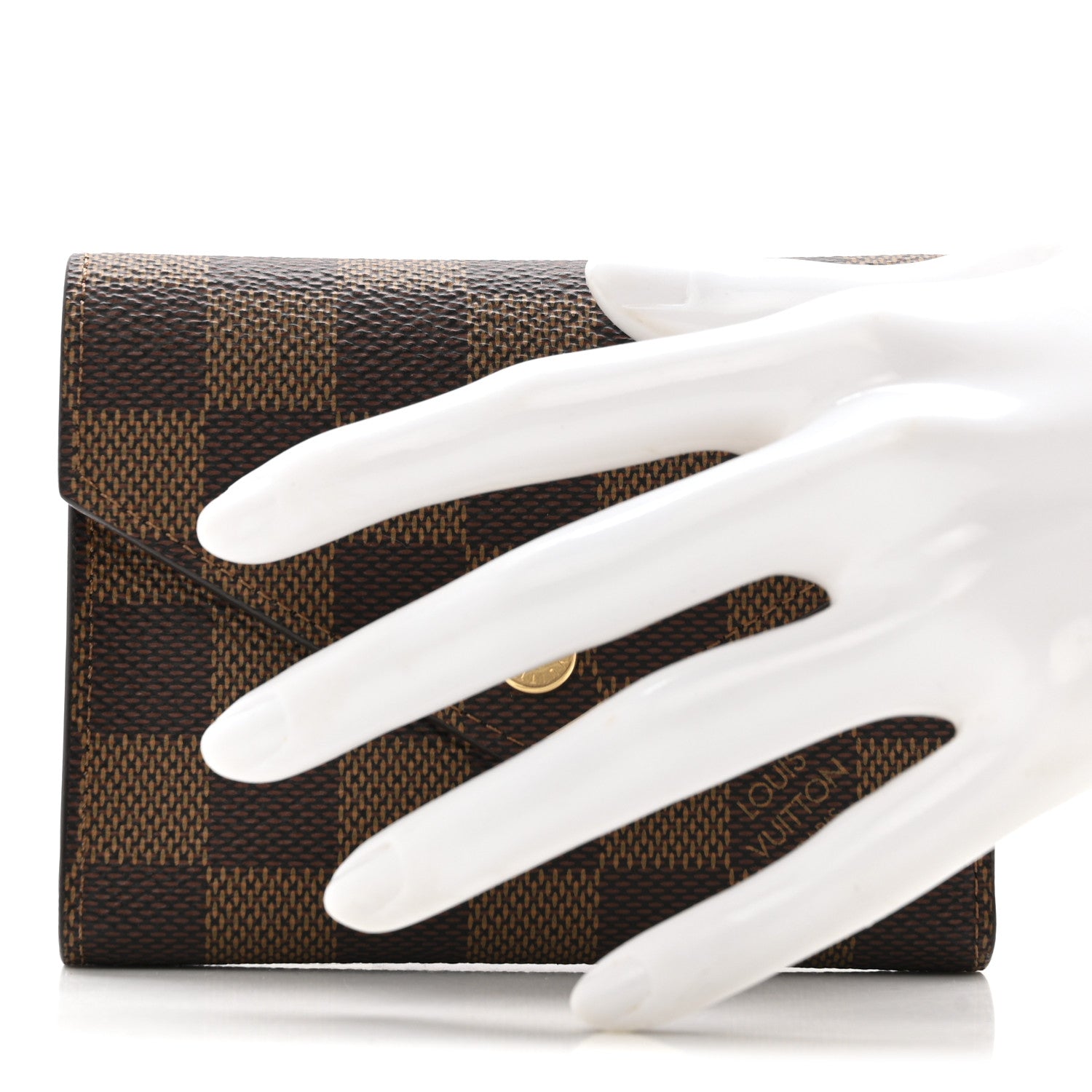 Louis Vuitton Damier Ebene Victorine Wallet Red 2 of 8