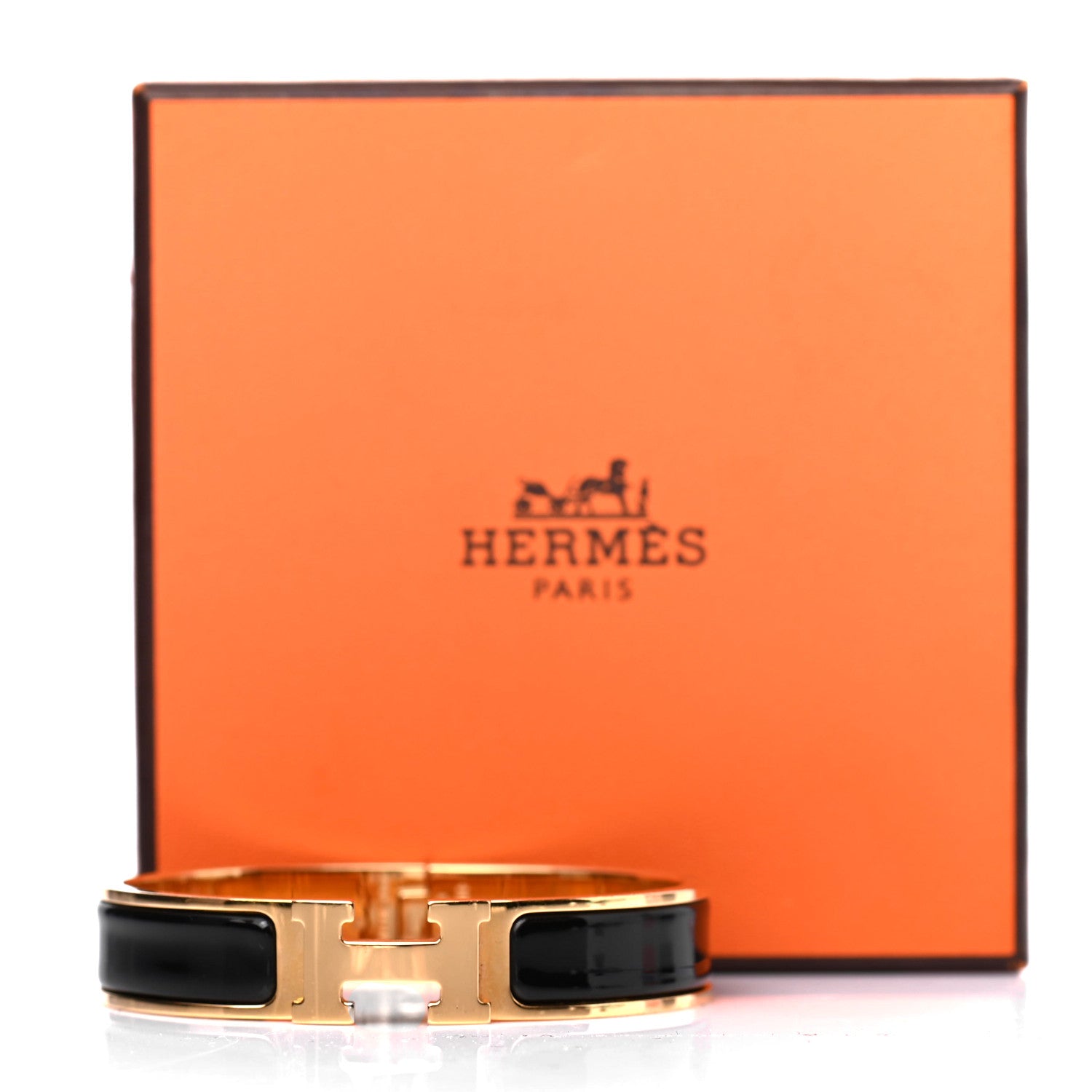 Hermes Enamel Narrow Clic Clac H Bracelet PM Black 4 of 4