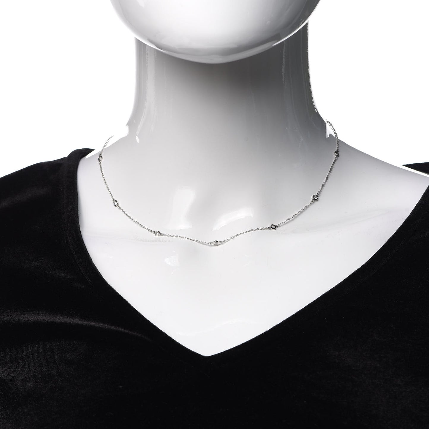 Platinum Diamond .33ctw Elsa Peretti Diamonds by the Yard Station Necklace