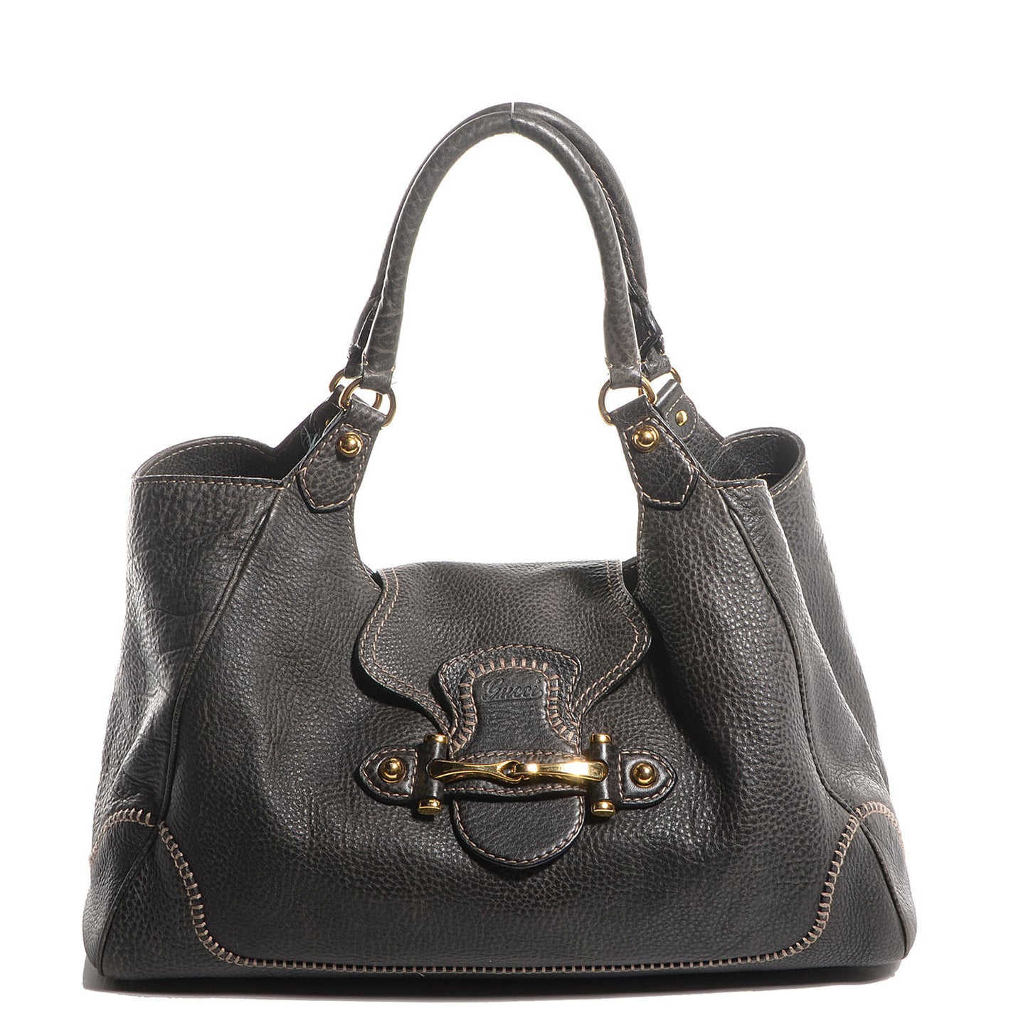 Leather Large New Pelham Shoulder Bag Grey
