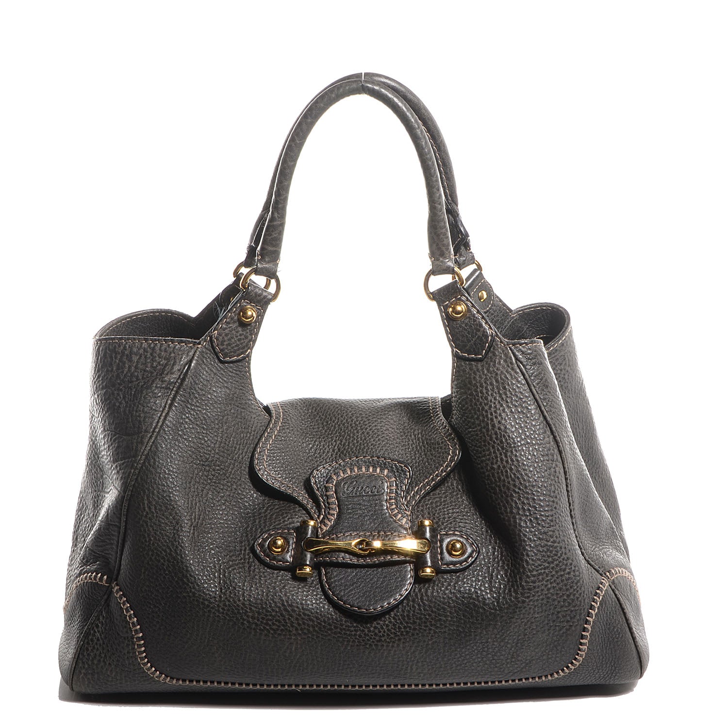 Gucci Leather Large New Pelham Shoulder Bag Grey 1 of 9