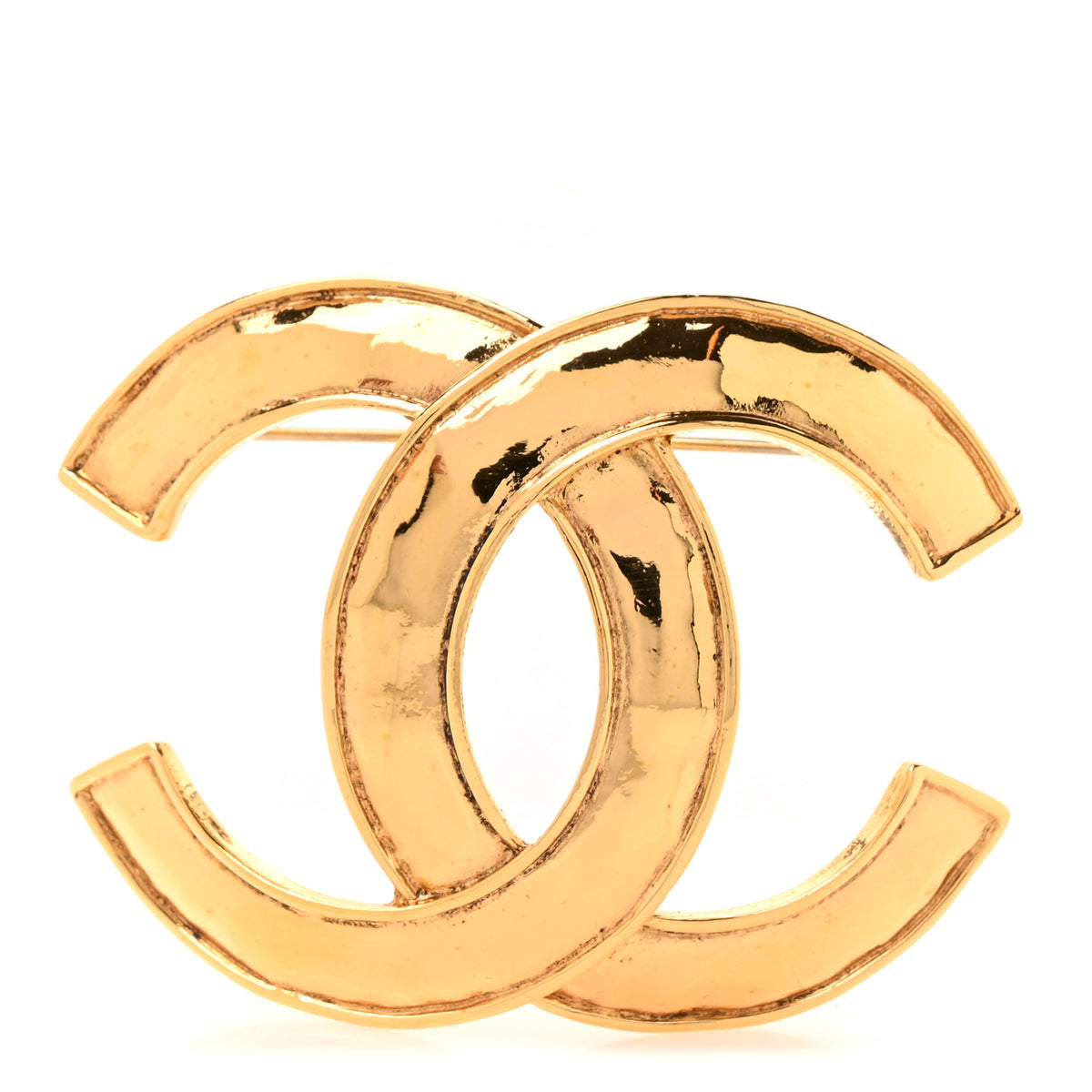 Metal CC Brooch Gold