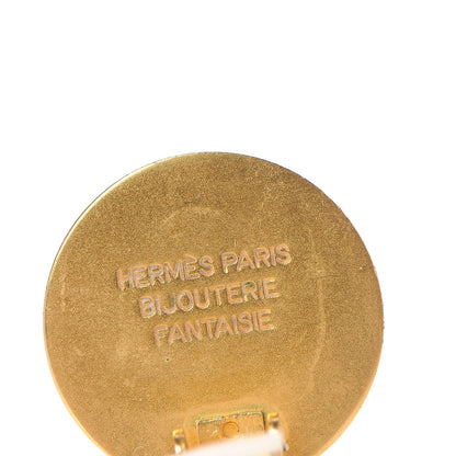 Hermes Clou De Selle Clip On Earrings Gold 4 of 5