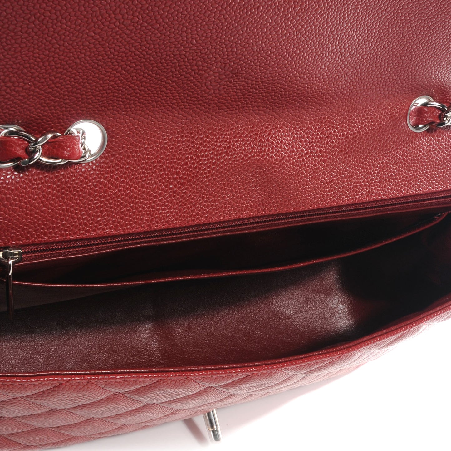 Caviar Jumbo Single Flap Red