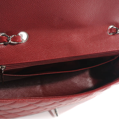 Chanel Caviar Jumbo Single Flap Red 5 of 7