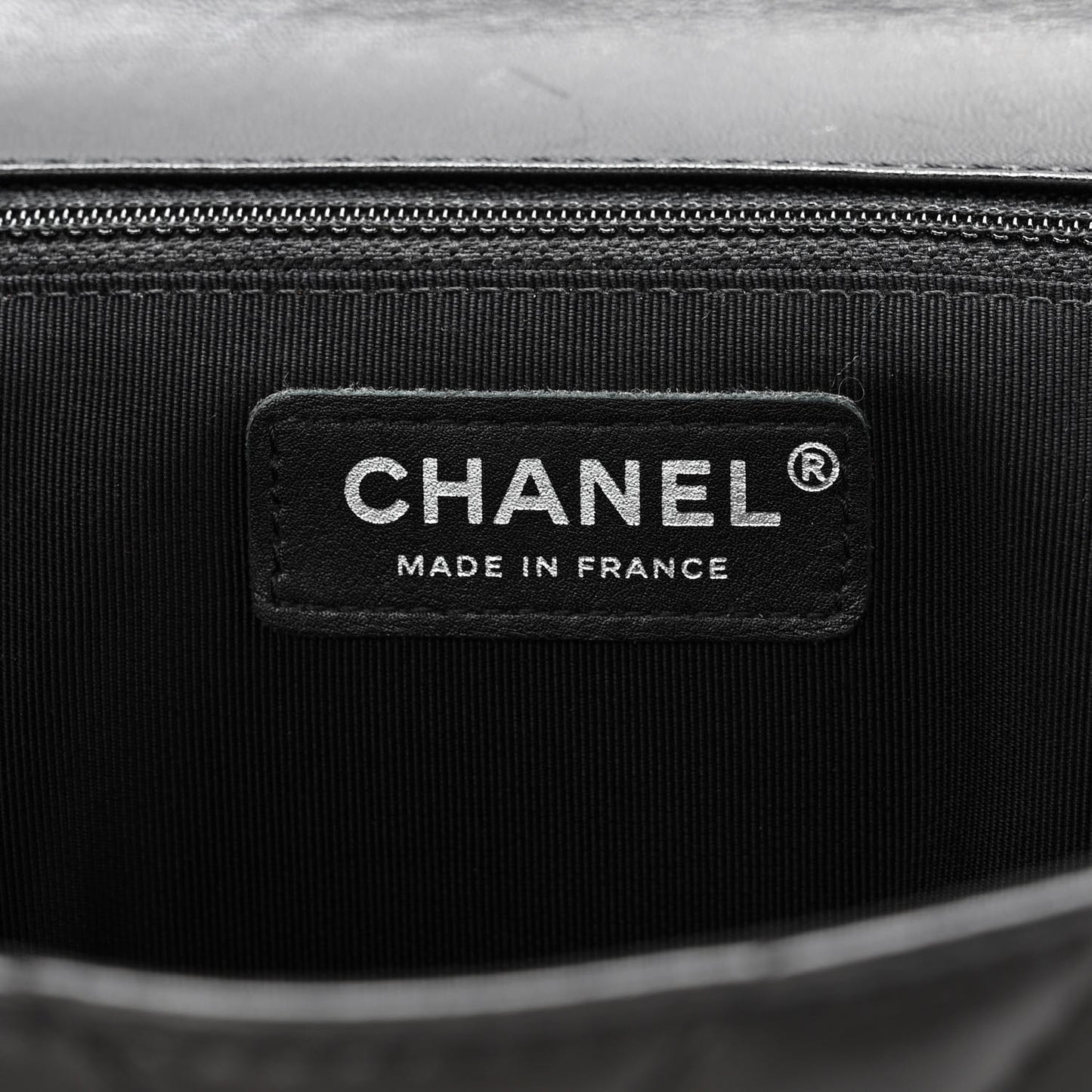 Lambskin Surpique Chevron Medium Single Flap Black