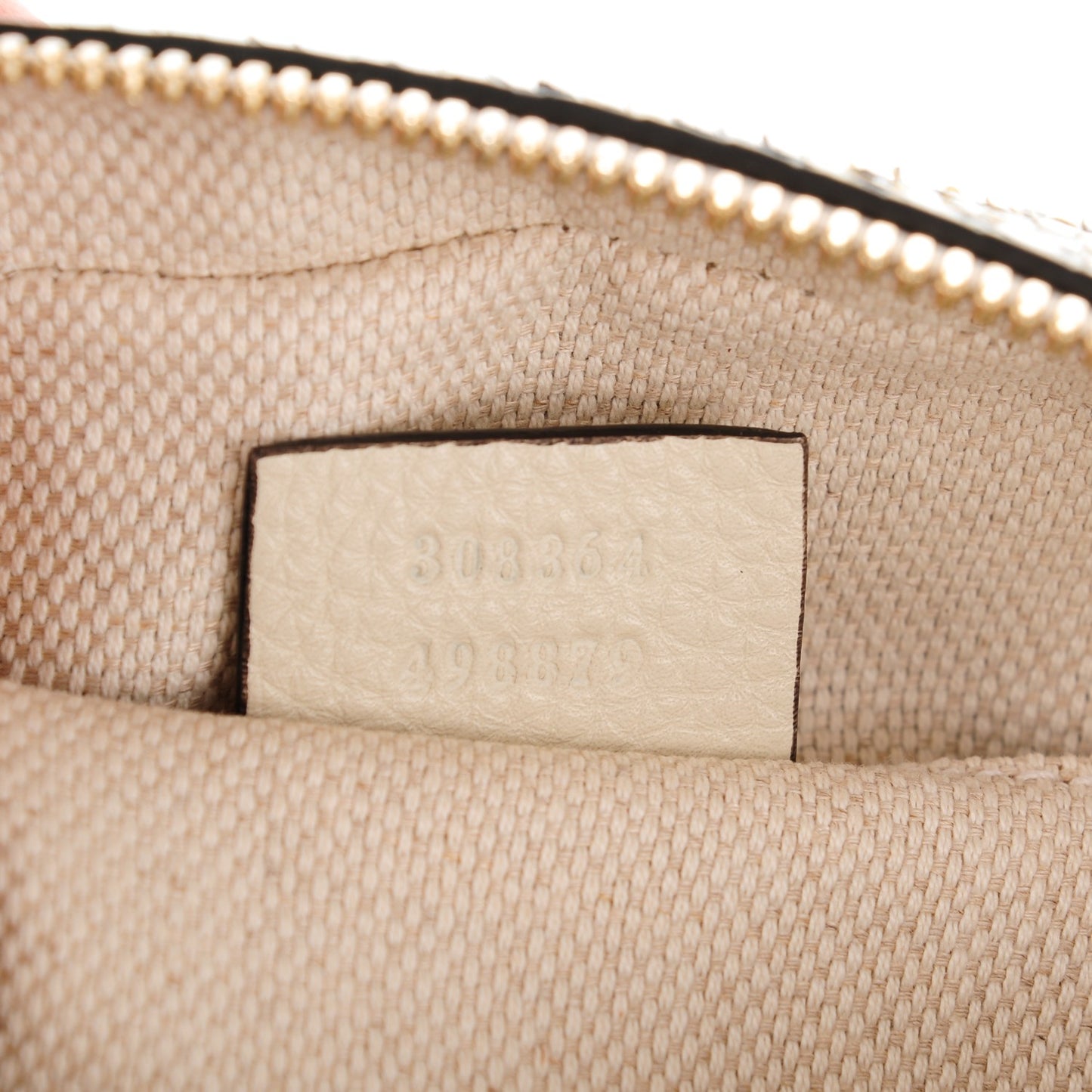 Python Small Soho Disco Bag Off White Nut Brown Beige