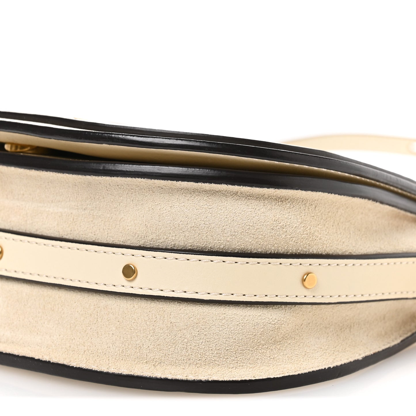 Calfskin Suede Small Nile Bracelet Bag Off White