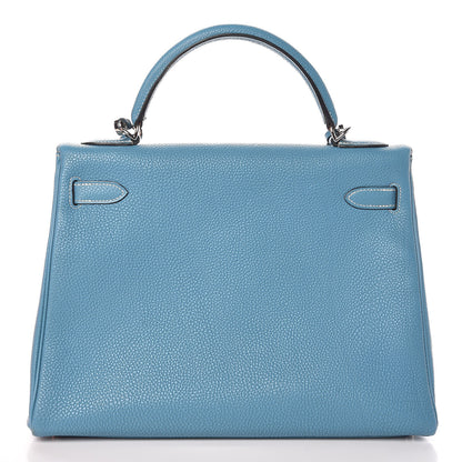 Hermes Togo Kelly Retourne 32 Blue Jean 4 of 43