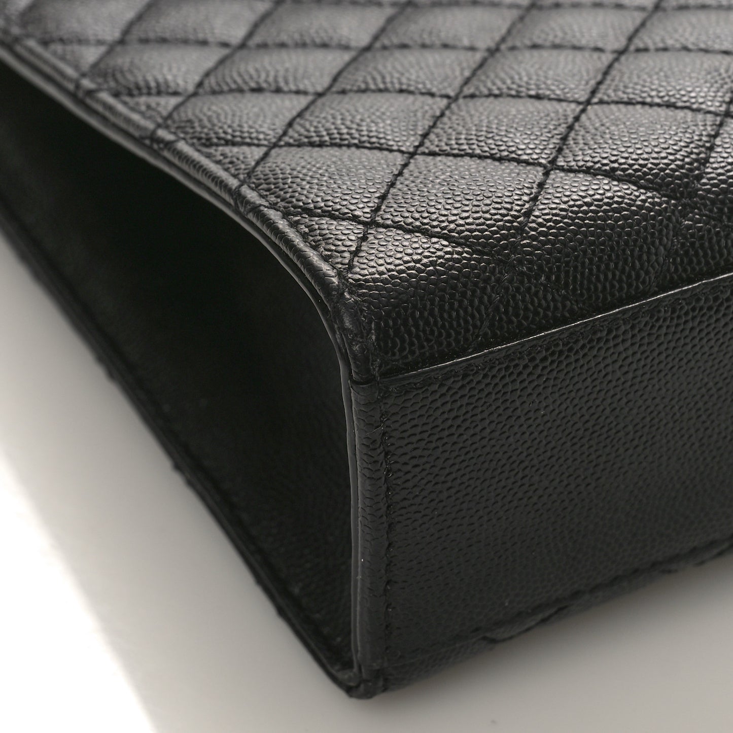 Grain De Poudre Textured Mixed Matelasse Large Triquilt Monogram Satchel Black