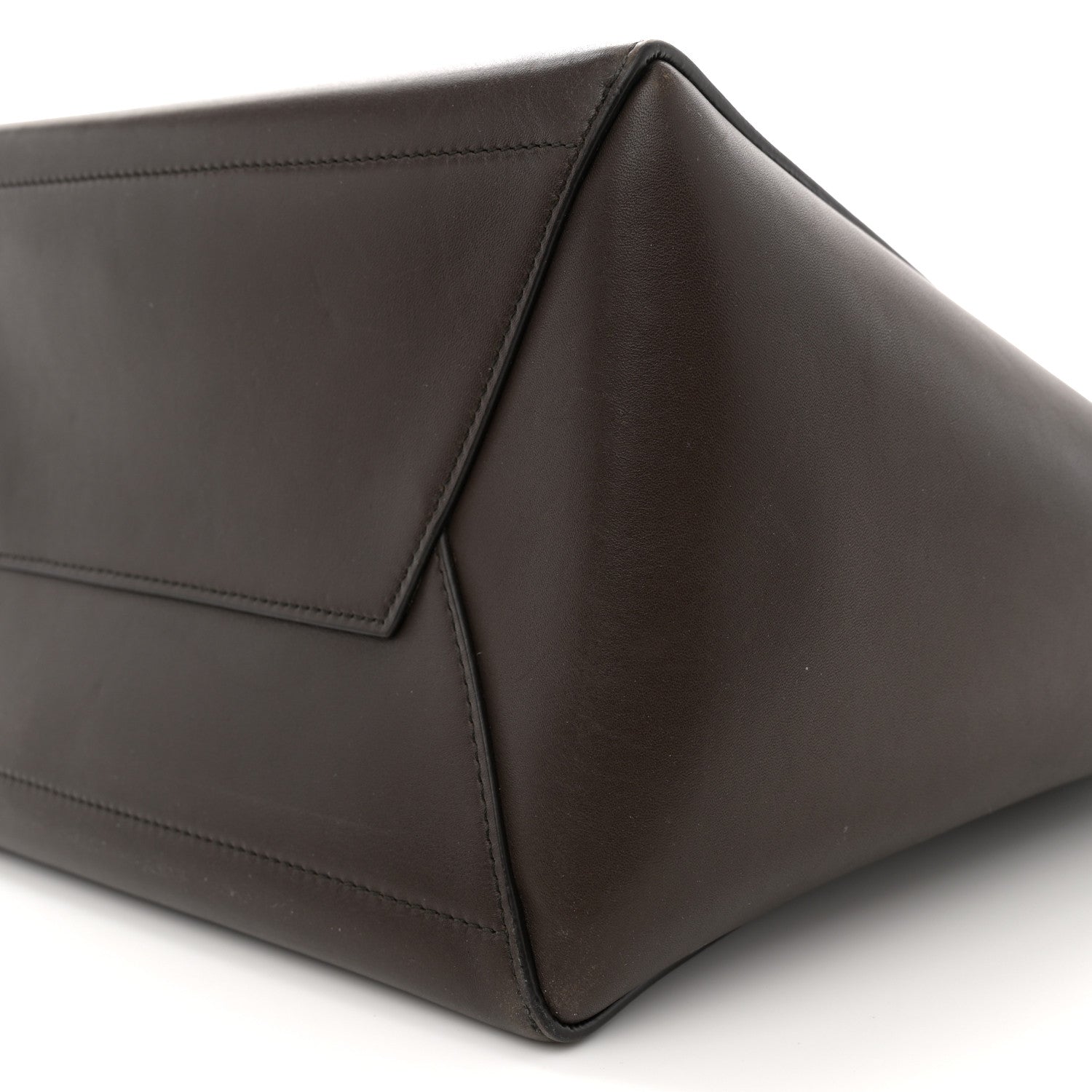 Celine Supersoft Calfskin Sangle Bucket Bag Wood 10 of 14