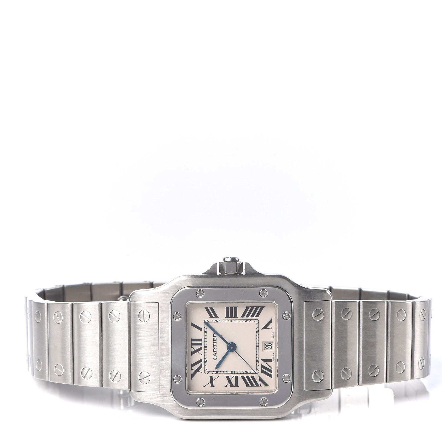 Cartier Stainless Steel 29mm Santos De Galbee Quartz Watch 3 of 9