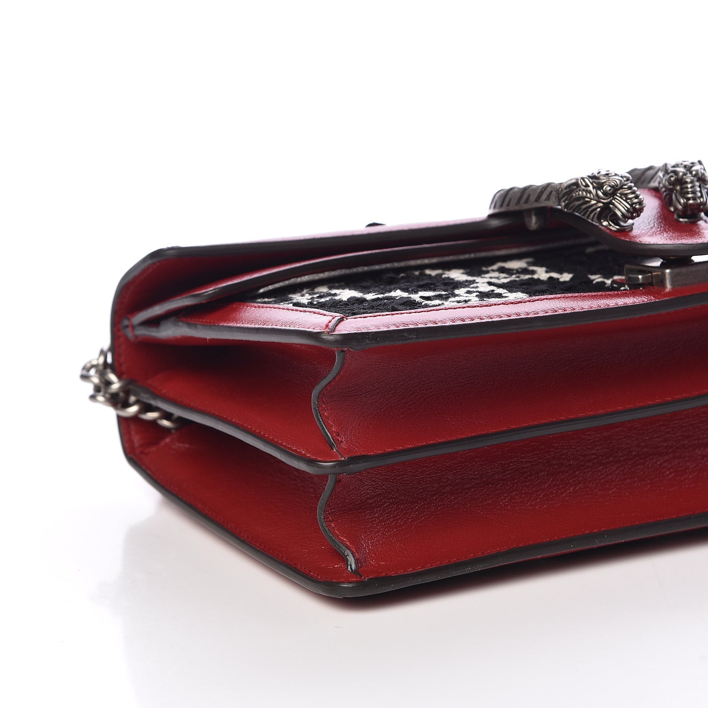 Tweed GG Monogram Small Dionysus Shoulder Bag Black White Romantic Cherry