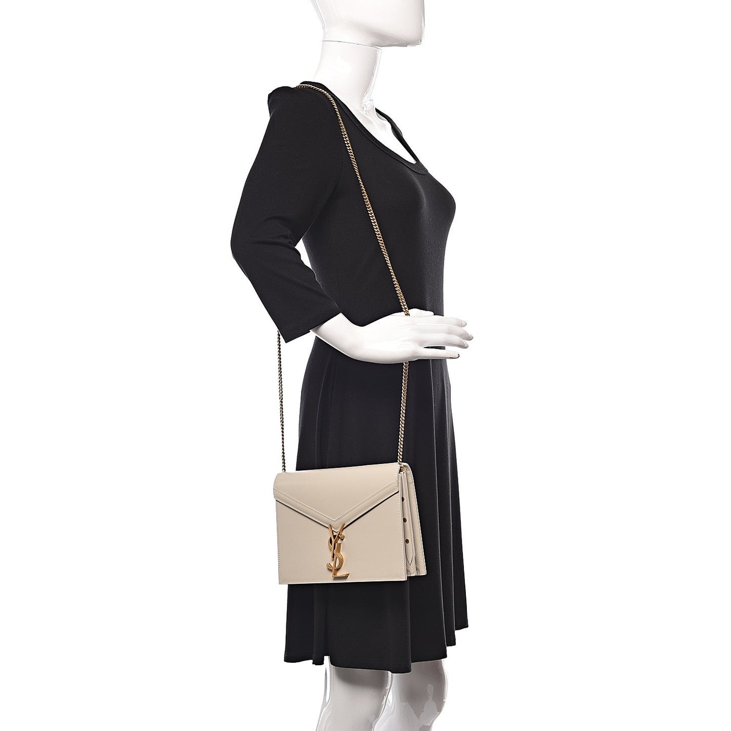 Calfskin Monogram Cassandra Clasp Bag Porcellana