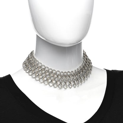 David Yurman Sterling Silver 18K Yellow Gold Circle Link Choker Necklace 2 of 5
