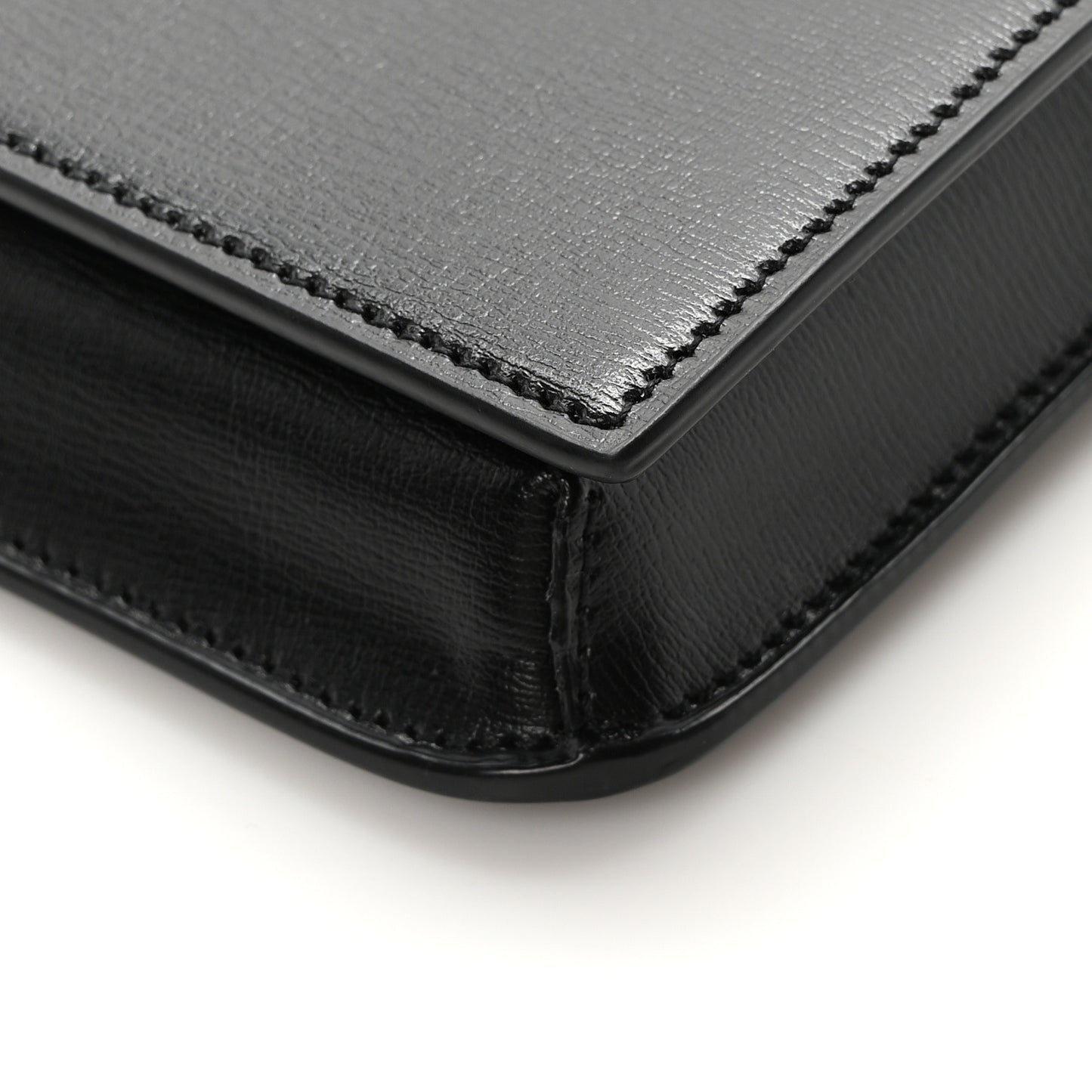 Smooth Calfskin Monogram Phone Holder Crossbody Black