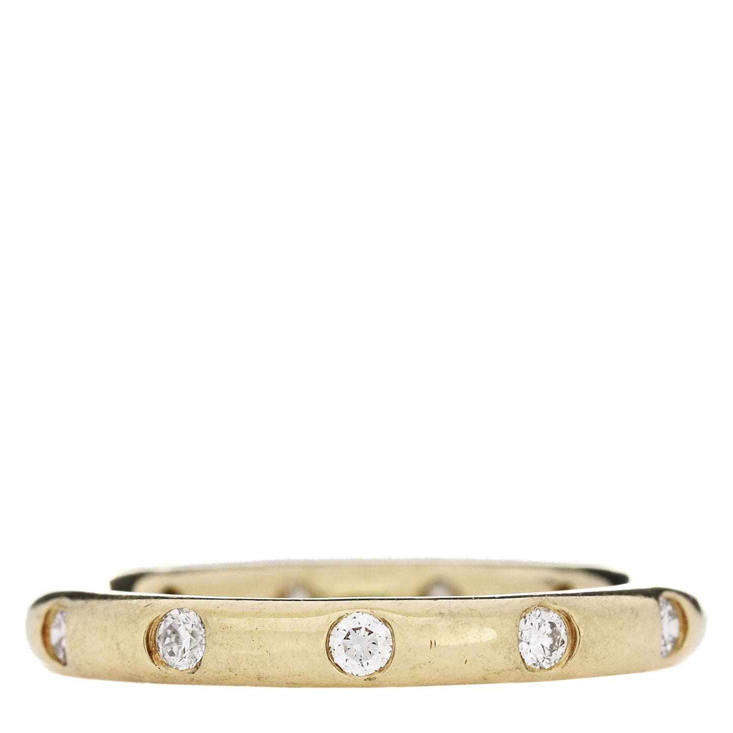 18K Yellow Gold Diamond Stacking Band Ring 47 4.25