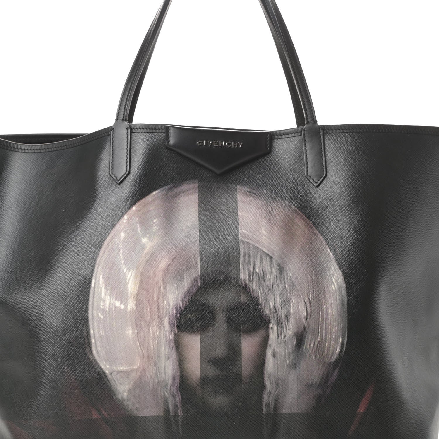 Givenchy Textured Coated Canvas Madonna Print Large Antigona Tote Black 9 of 16