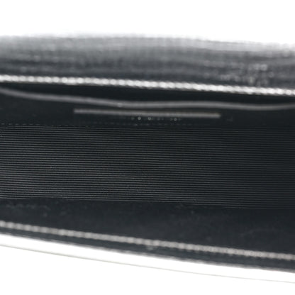 Saint Laurent Metallic Calfskin Crocodile Embossed Small Classic Monogram Kate Tassel Satchel Silver 5 of 11