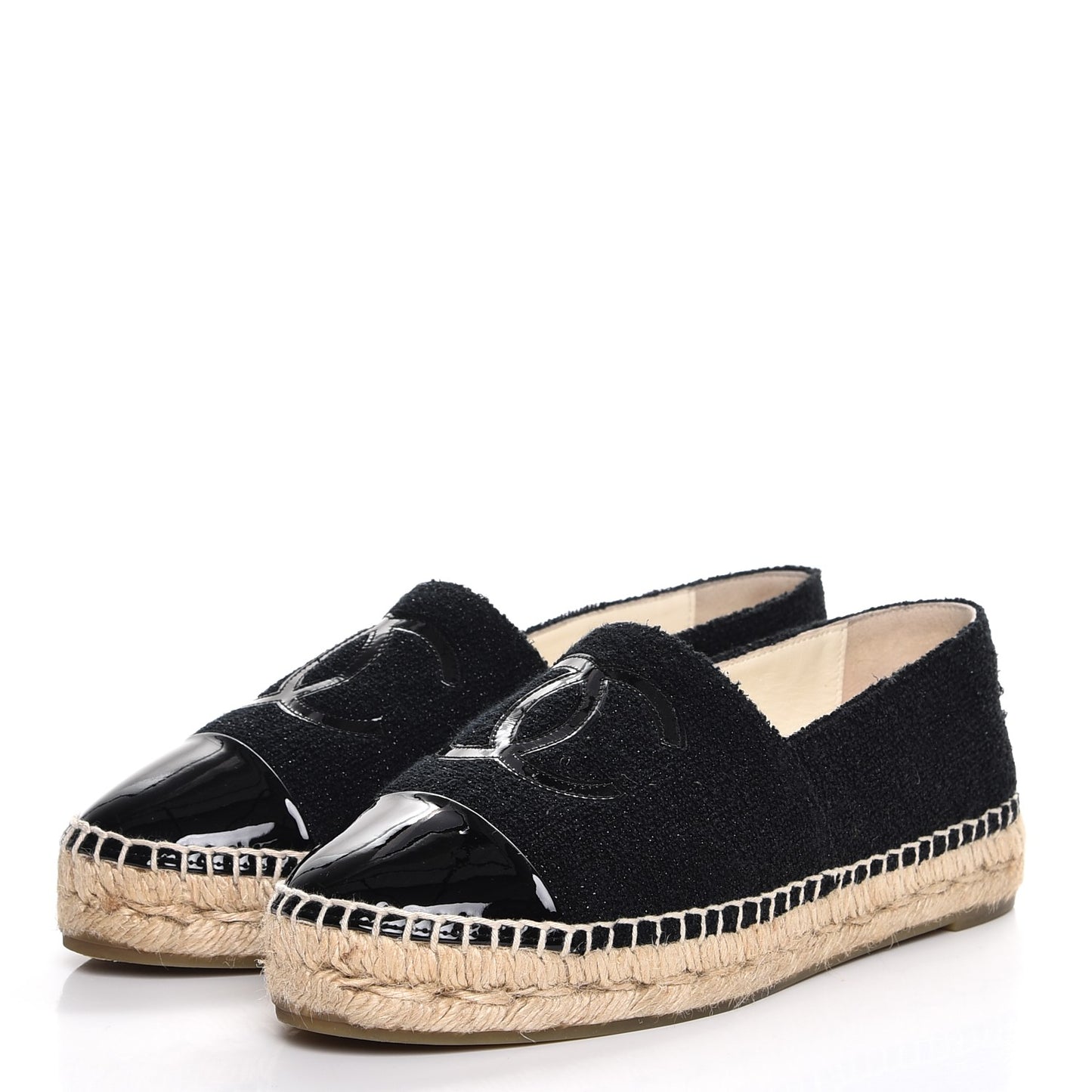 Tweed Patent CC Espadrilles 37 Black