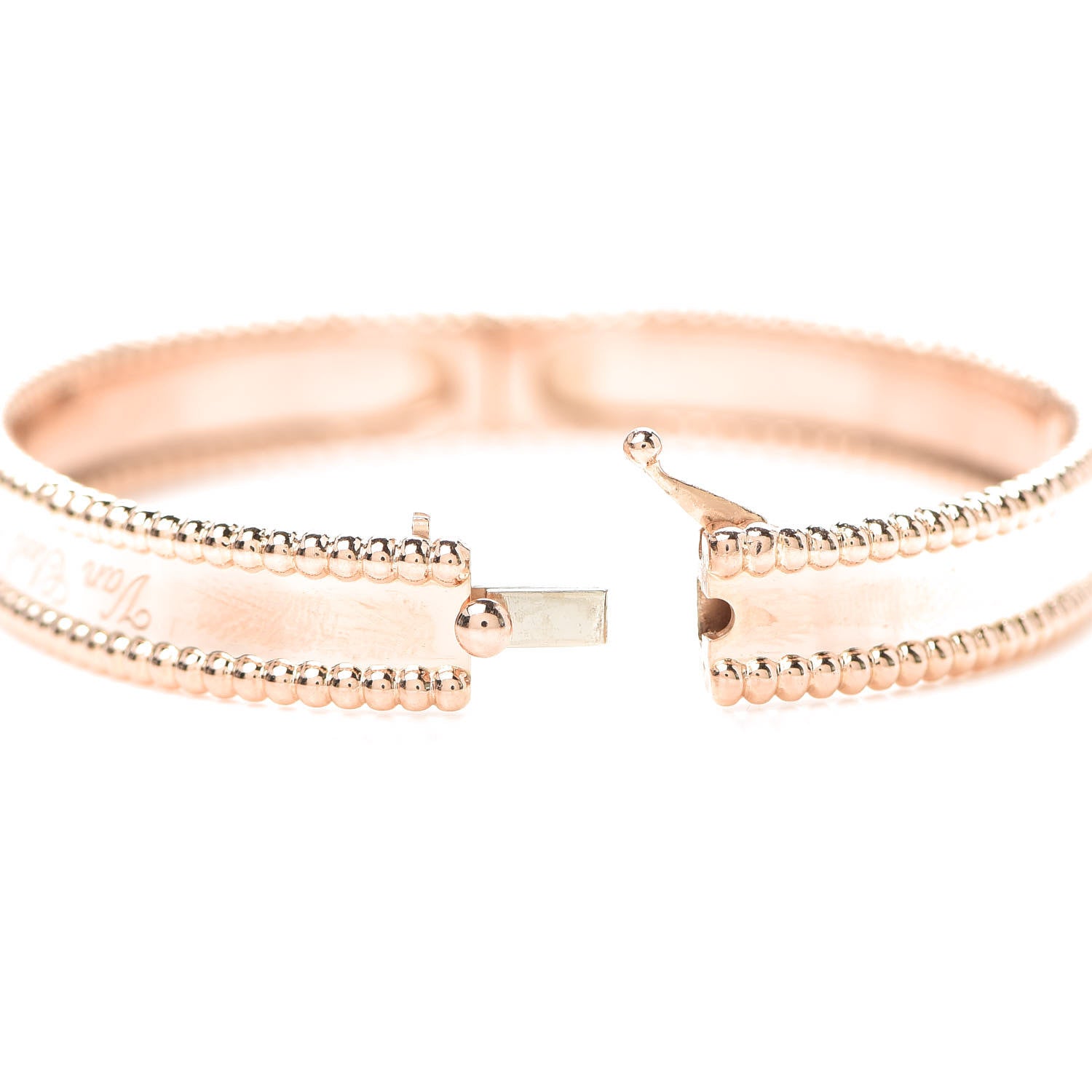 Van Cleef & Arpels 18K Rose Gold Perlee Signature Bangle Bracelet S 5 of 7