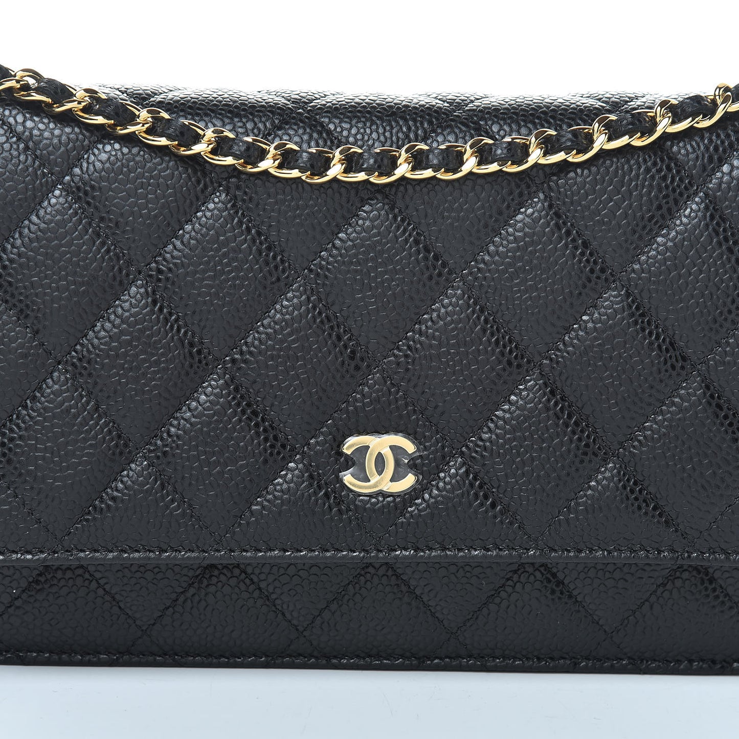 Caviar Quilted Wallet On Chain WOC Black
