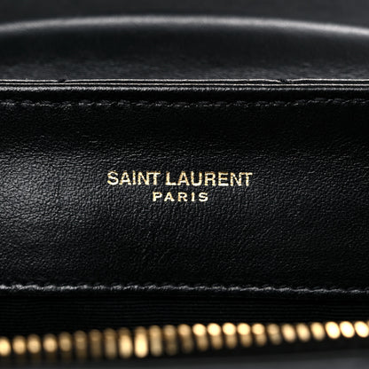 Saint Laurent Calfskin Y Quilted Monogram Small Loulou Chain Satchel Black 6 of 14