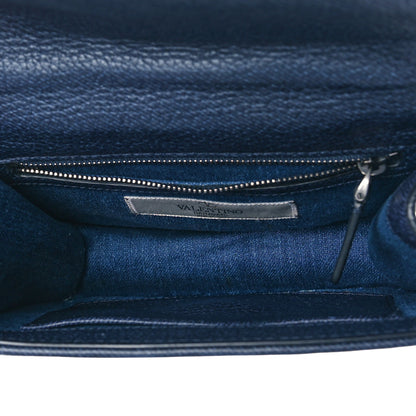 Valentino Garavani Denim Star Studded Small Lock Flap Blue 6 of 10
