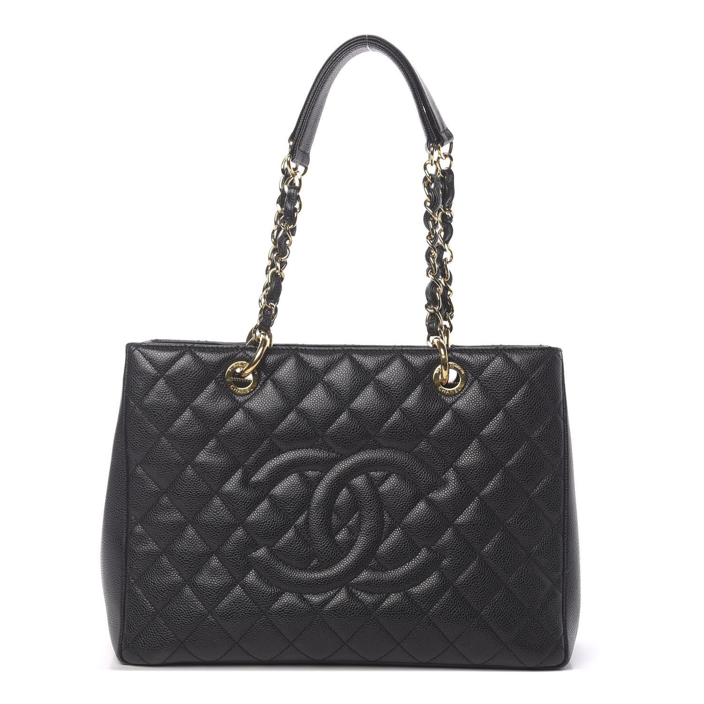 Caviar Quilted Grand Shopping Tote GST Black