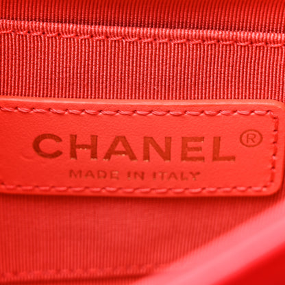 Chanel Lambskin Chevron Quilted Gold Top Handle Flap Bag Red 7 of 11