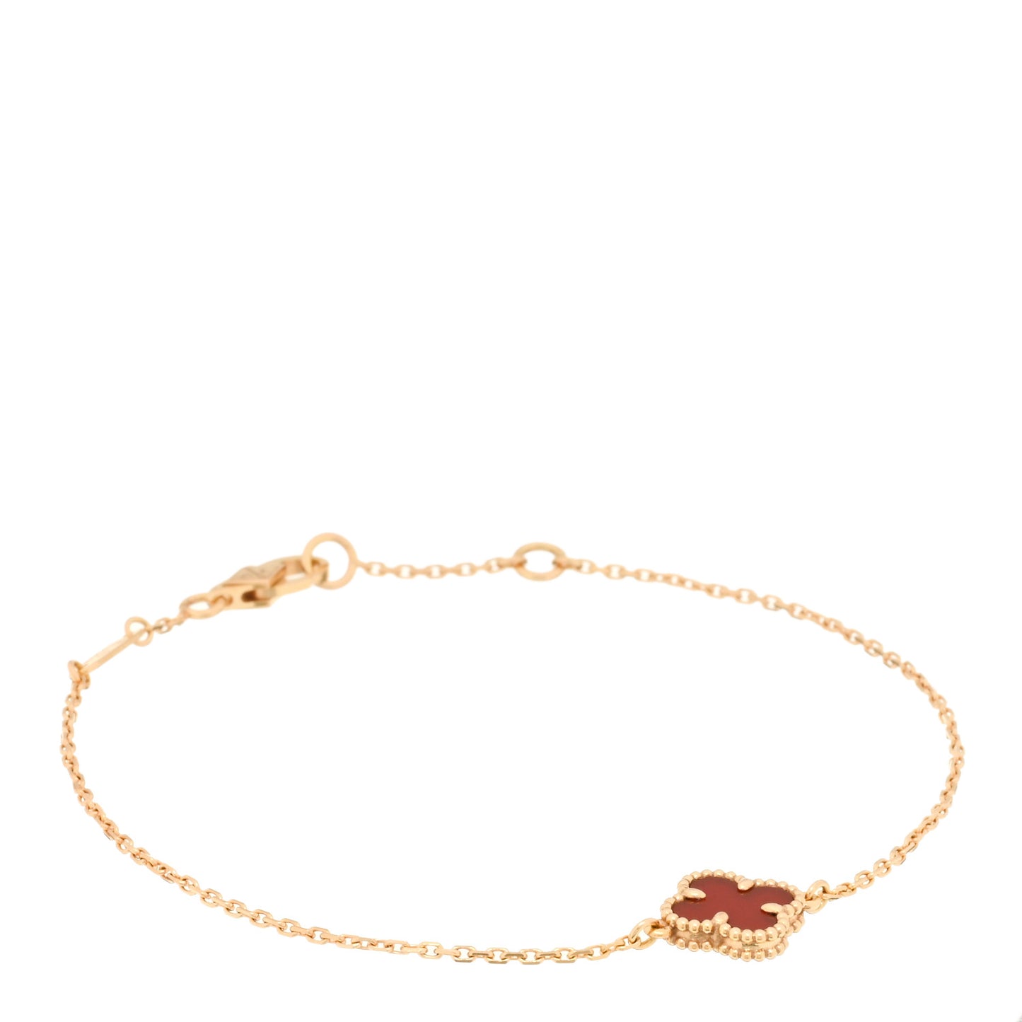 18K Rose Gold Carnelian Sweet Alhambra Bracelet