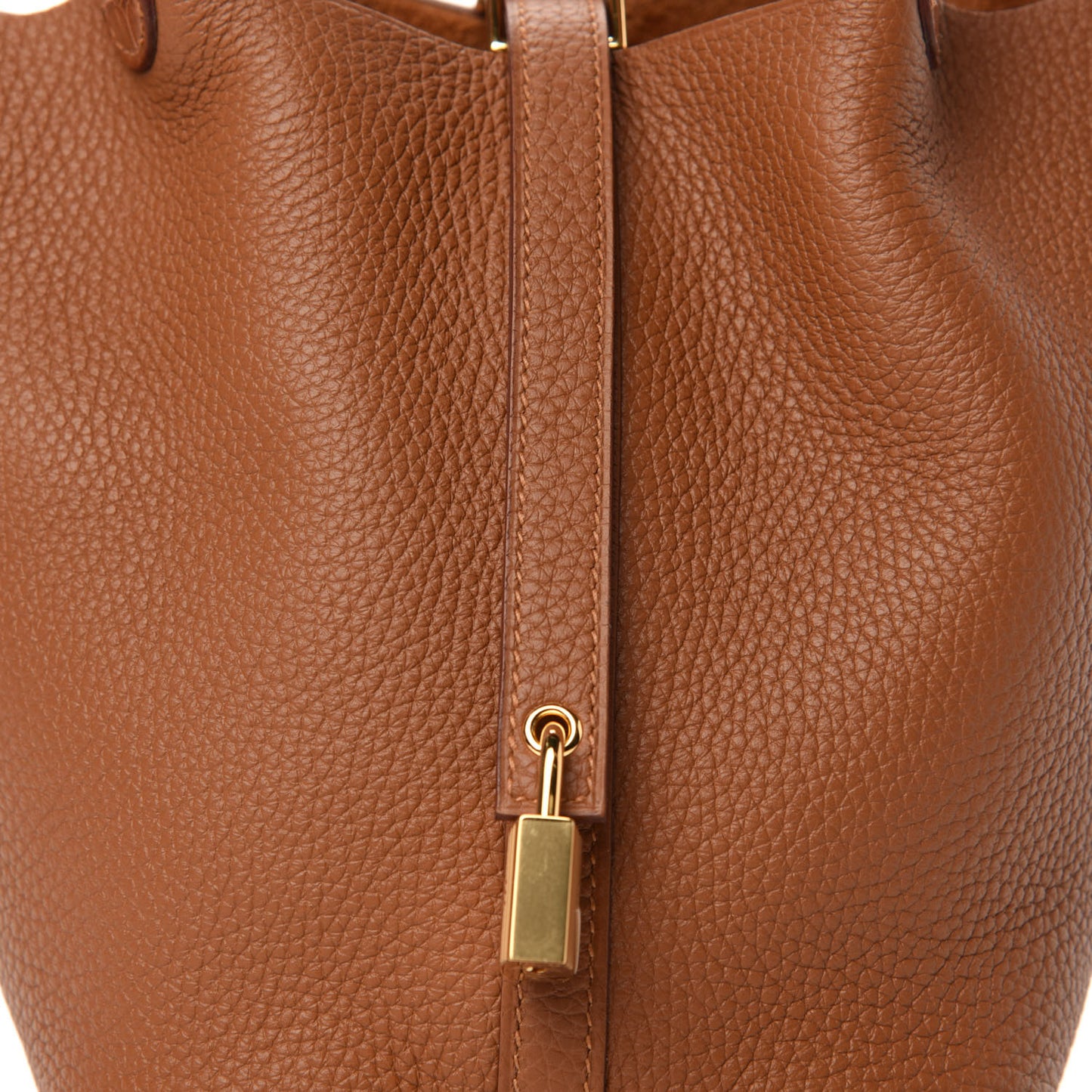 Taurillon Clemence Matte Alligator Picotin Lock Touch 18 PM Gold