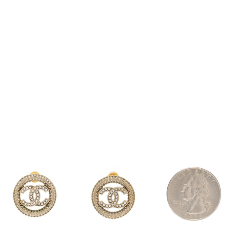 Crystal CC Vendome Round Earrings Gold