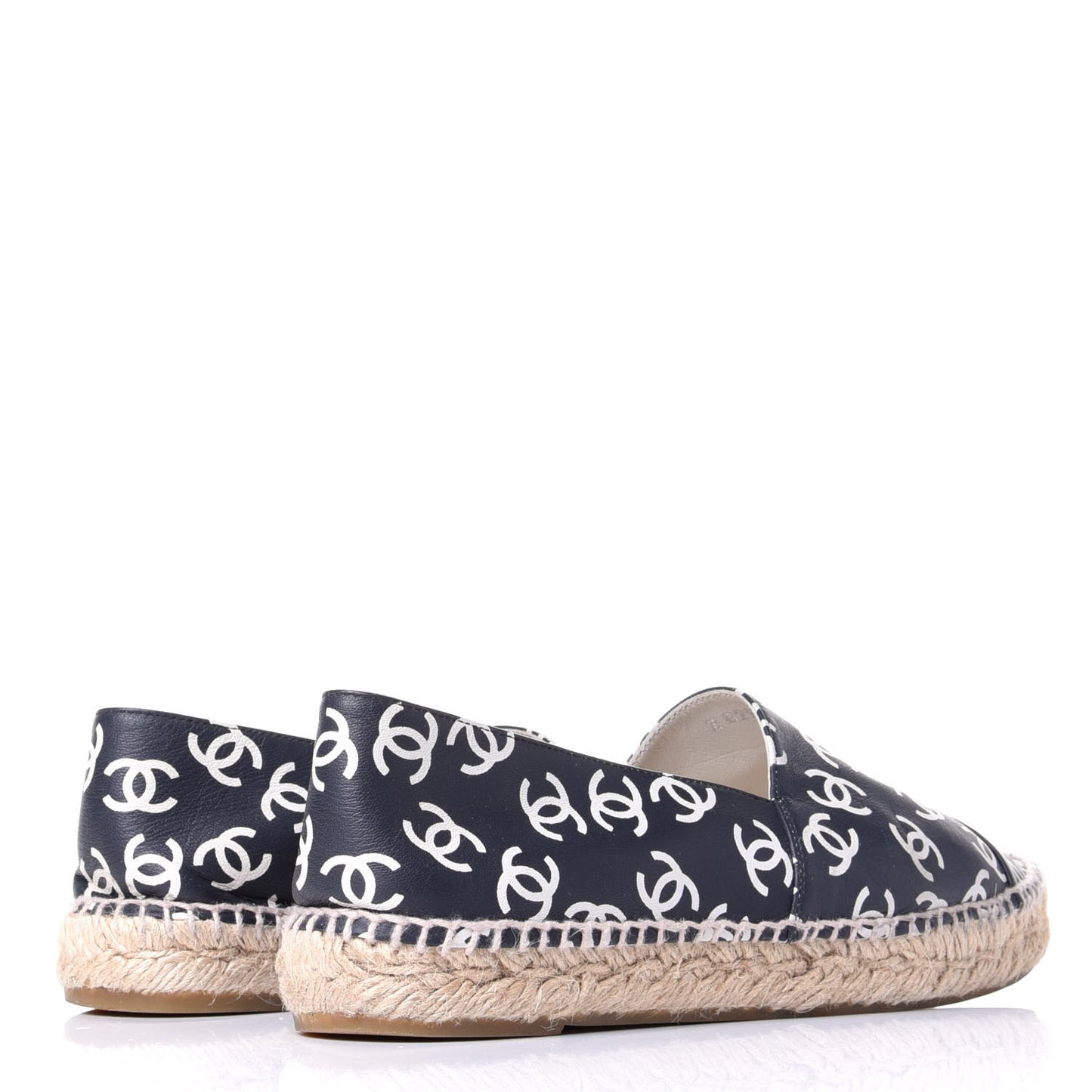 Lambskin Printed CC Espadrilles 39 Black White