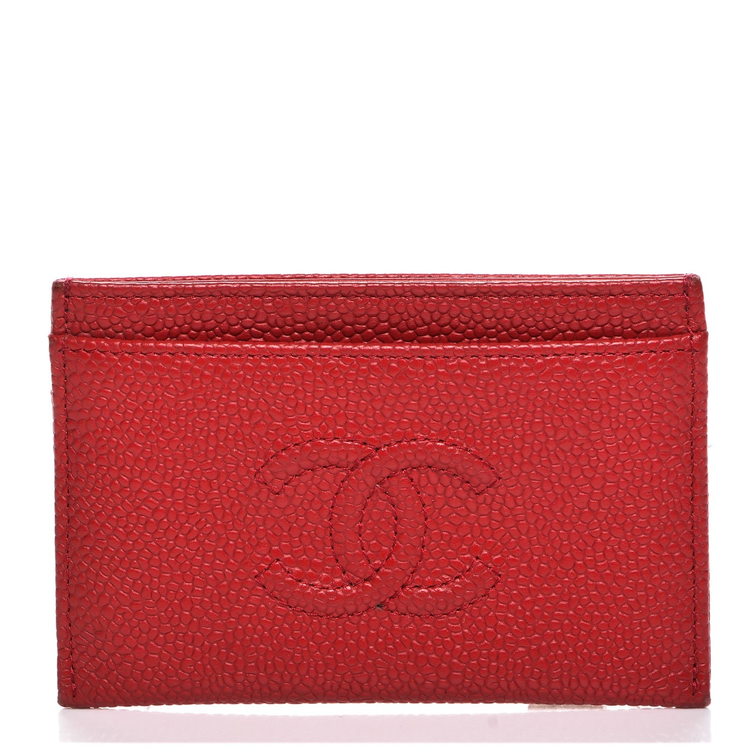 Chanel Caviar Timeless CC Card Holder Dark Pink 1 of 8