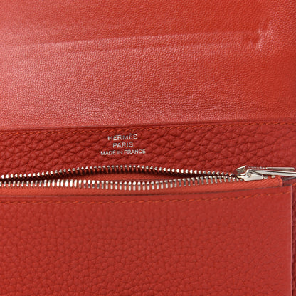 Hermes Togo Dogon Compact Wallet Vermillion 7 of 9