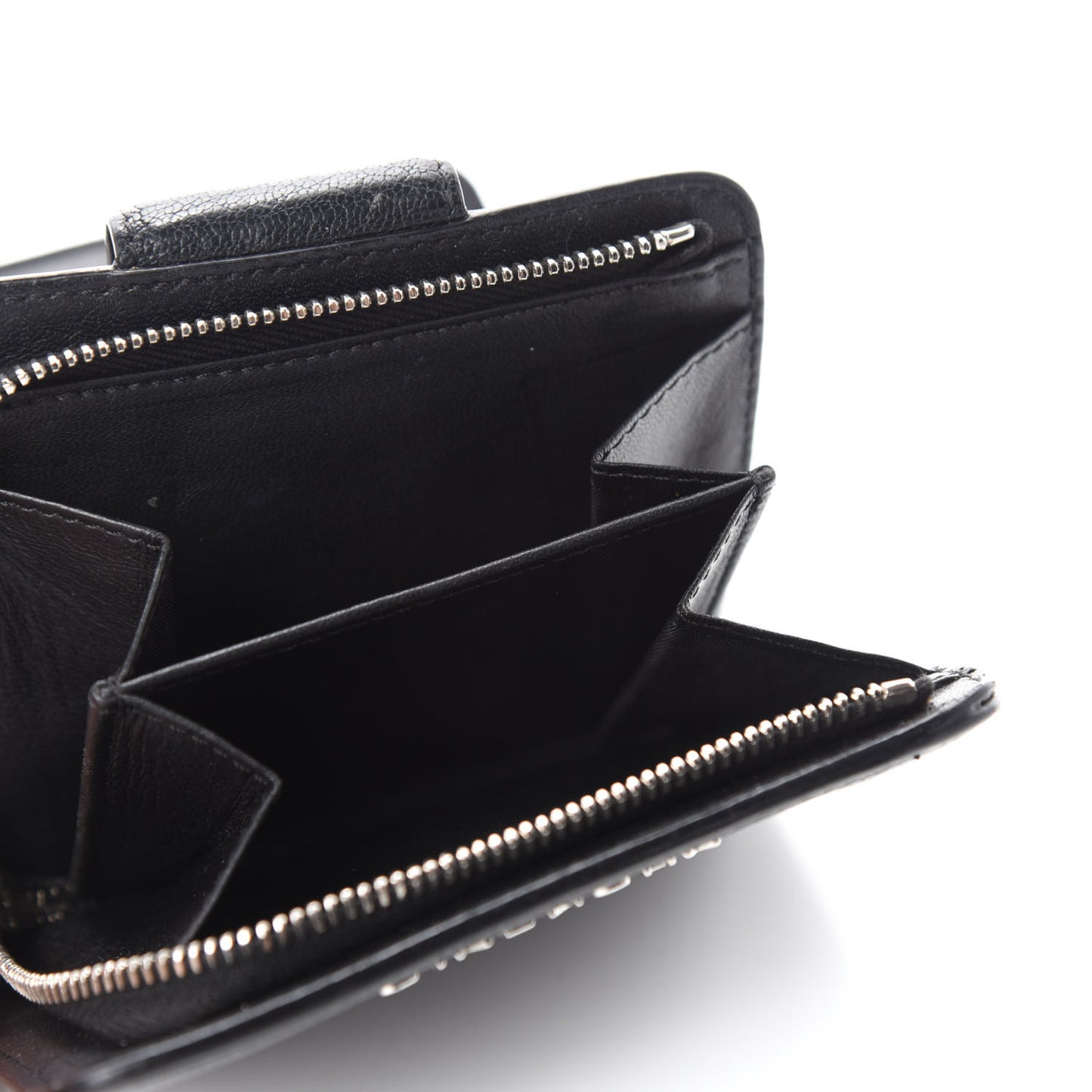 Sugar Goatskin Compact Wallet Black