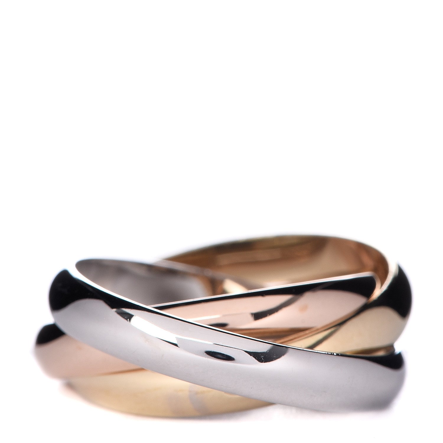 Cartier 18K Pink Yellow White Gold Classic Les Must De Trinity Ring 56 7.5 3 of 4